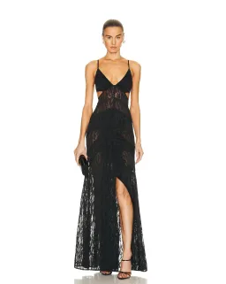 Dion Lee Fork Frame Leaf Dress Black Size 12 for rent on The Volte - image 1