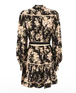 Zimmerman Shirt Mini Dress in Black Ivory Floral Size 10 for rent on The Volte - image 4