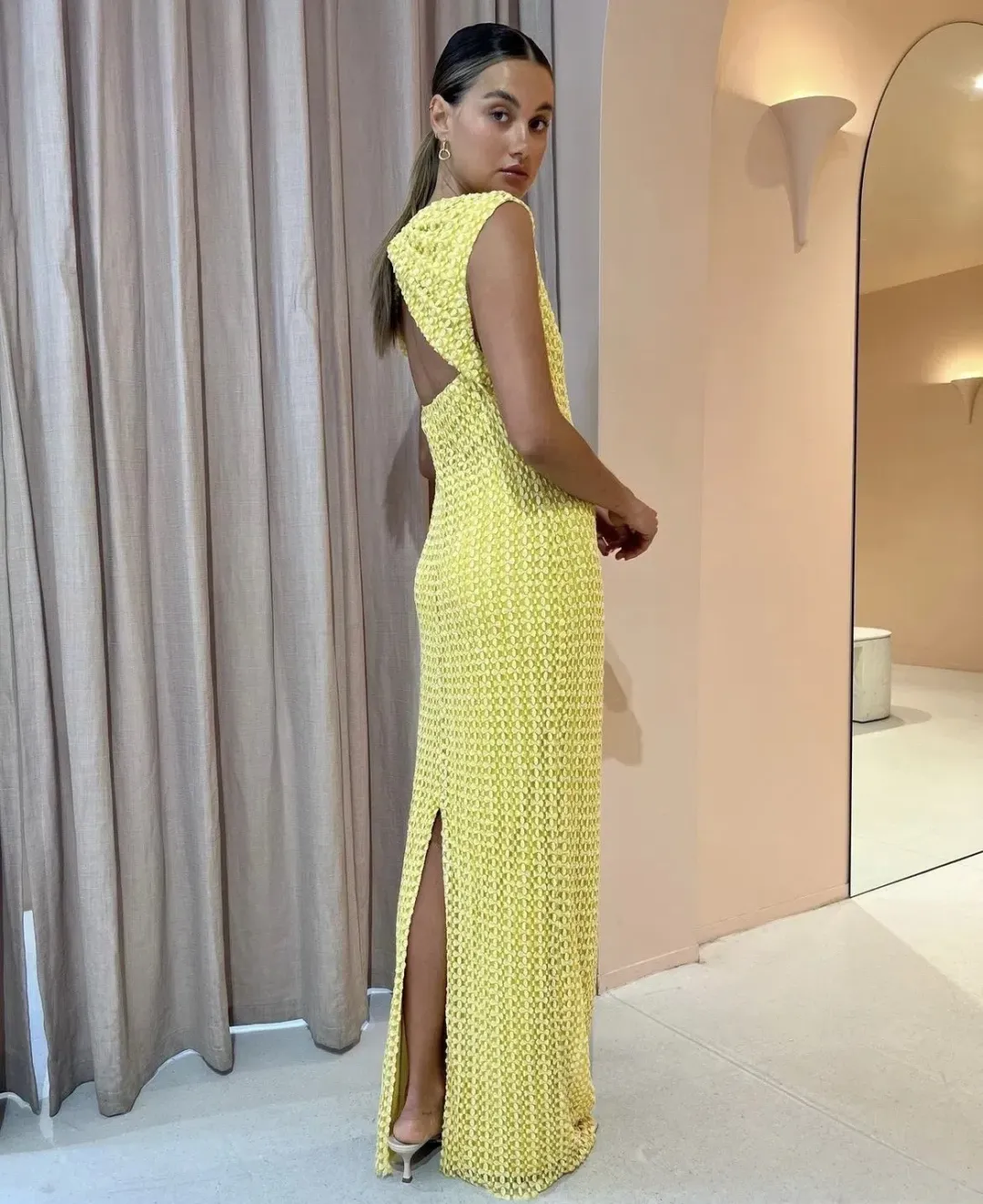 Camilla and Marc Riviera Column Dress Yellow Size 12 for rent on The Volte - main image