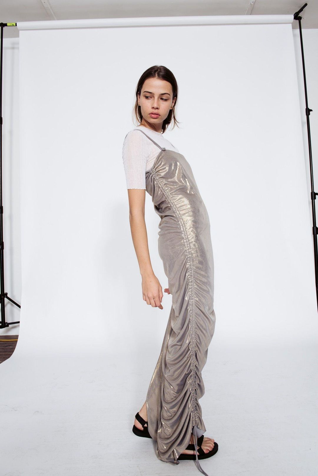 Georgia Alice Blazing Cami Dress Silver Size 8  for rent on The Volte - main image