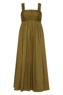 Aje Nova Tie Back Midi Dress Olive Size 10 for rent on The Volte - image 4