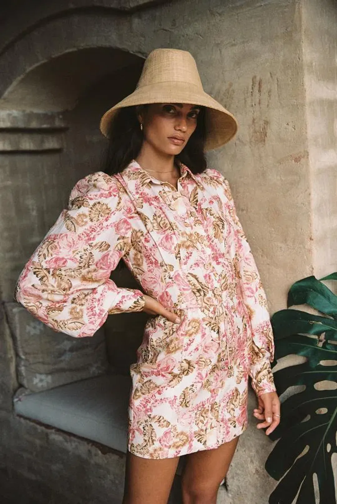 Significant Other Leonie Dress in Pink Sangria Floral Size 6 for rent on The Volte - main image