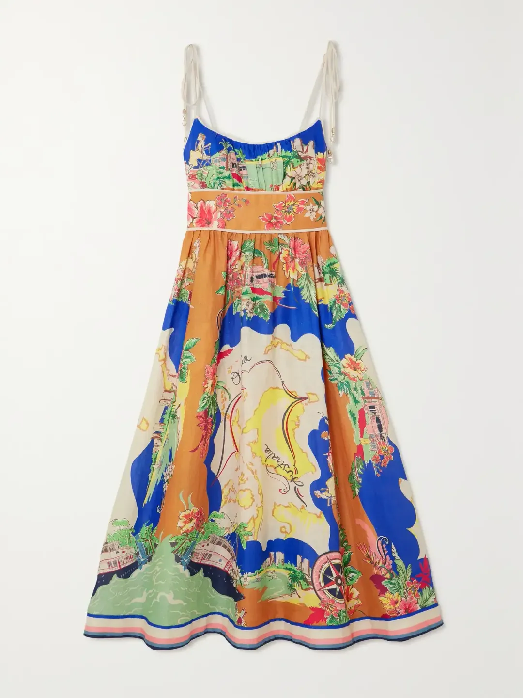 Zimmermann Alight Picnic Midi Dress Nautical Map size 12 for rent on The Volte - main image