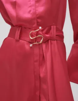 Aje Echo Belted Midi Shirt Dress Pink Size 8 for rent on The Volte - image 2