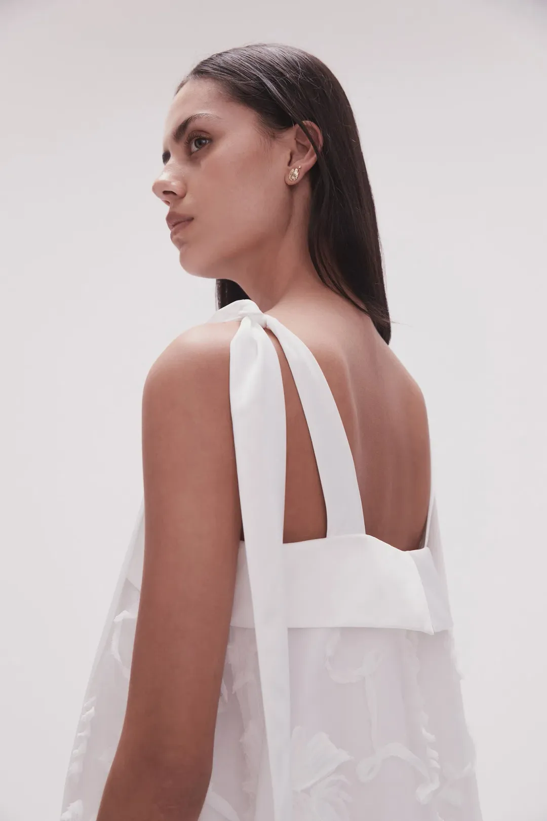 Aje Ursula Midi Dress Ivory Size 14  for rent on The Volte - main image