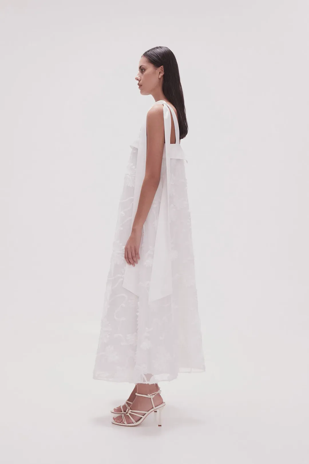 Aje Ursula Midi Dress Ivory Size 14  for rent on The Volte - main image
