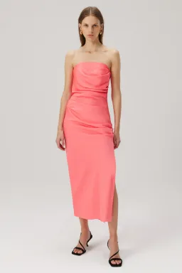 MISHA Saoirse Midi Dress Watermelon Pink Size 6/XS for rent on The Volte - image 4