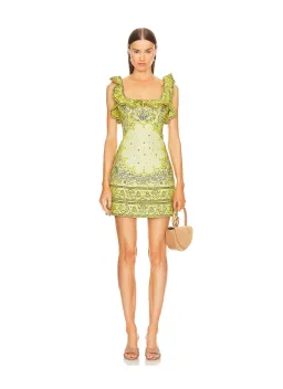 Zimmermann Matchmaker Frilled Mini Dress in Yellow Bandana Size 2/ AU 12 for rent on The Volte - image 1