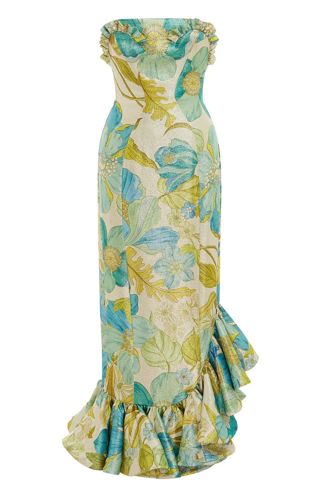 Alemais Janis Strapless Midi Dress Print Size AU 8 for rent on The Volte - main image