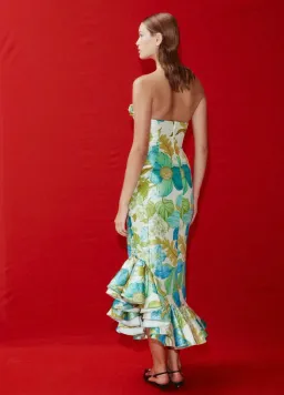 Alemais Janis Strapless Midi Dress Print Size AU 14 for rent on The Volte - image 2
