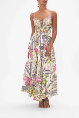 Camilla Long Dress With Tie Front Amalfi Amore Size S for rent on The Volte - image 1