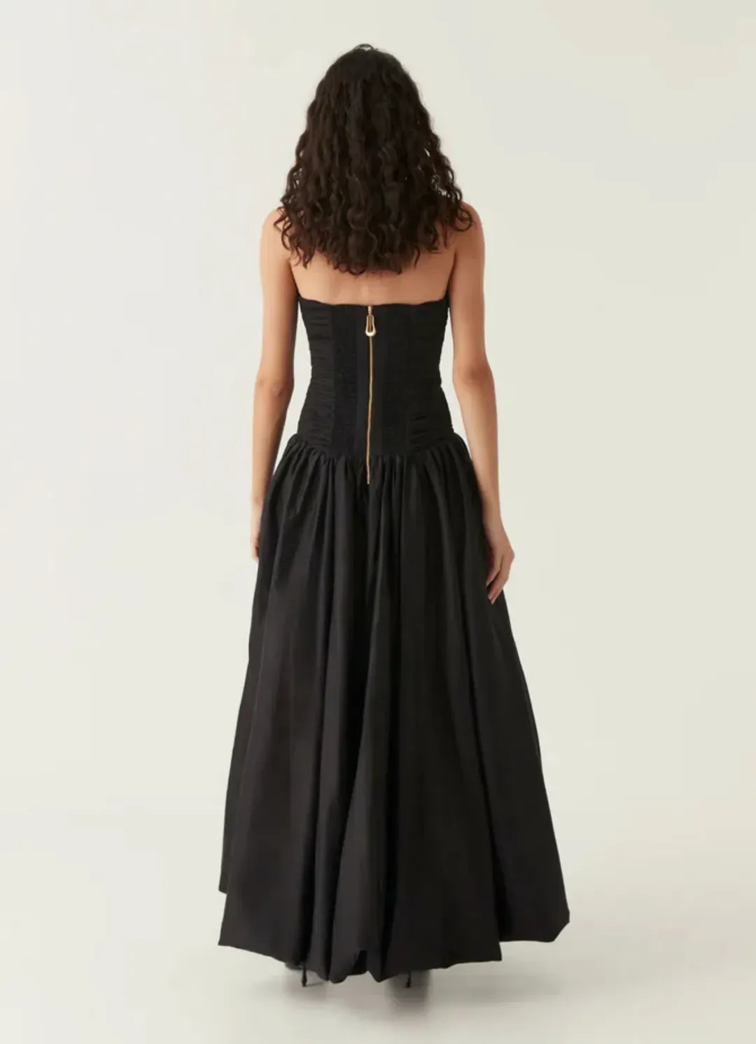 Aje Violette Bubble Hem Maxi Dress Black Size 8 for rent on The Volte - main image