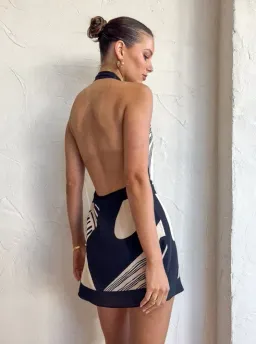 Sir the Label Realisme Wrap Halter Mini Dress Papier Print Size 8 AU for rent on The Volte - image 4