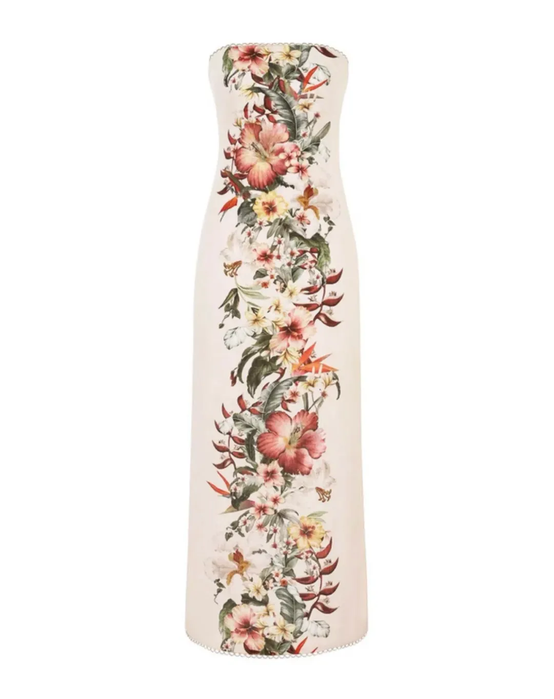 Zimmerman Lexi Column Dress Cream Floral Size 0 / AU 8  for rent on The Volte - main image