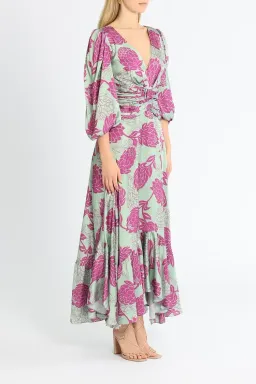PatBo Celia Print Dress in Aqua Size 8 for rent on The Volte - image 2