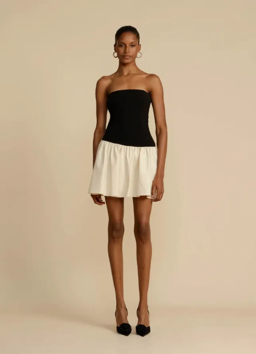 Arcina Ori Celine Mini Dress Black/White Size M/Au 10 for rent on The Volte - main image