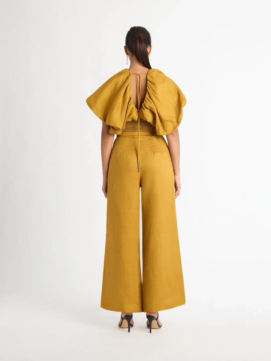 Sheike Argentina Linen Top and Pants Set Olive Size 12 for rent on The Volte - main image