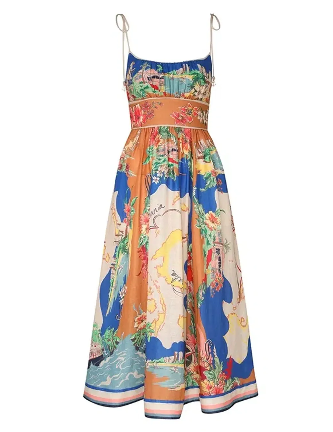 Zimmermann Alight Picnic Dress Nautical Map Size 3 / AU 14 for rent on The Volte - main image