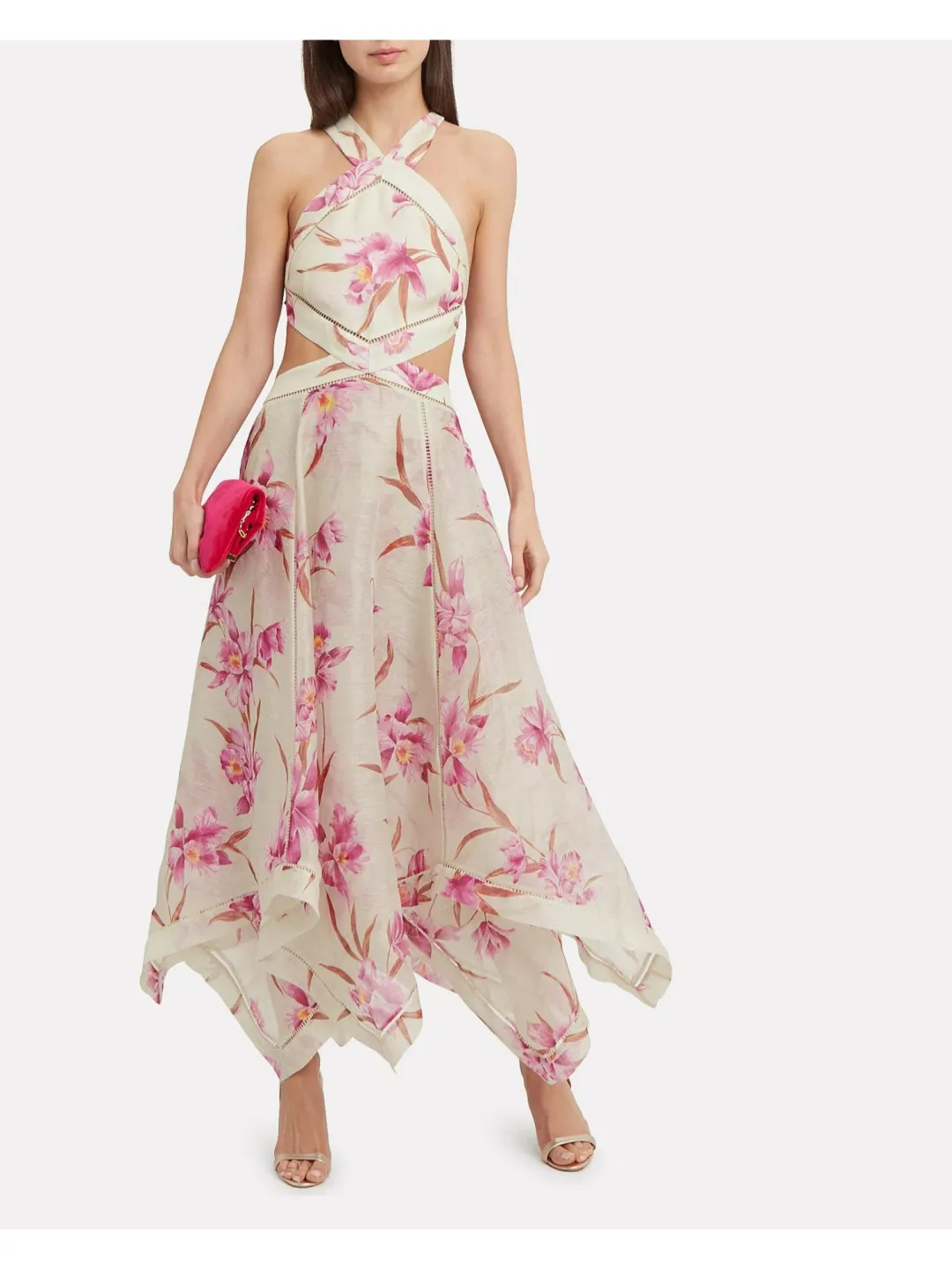 Zimmermann Corsage Halter Dress Floral Size 1 / AU 8 for rent on The Volte - main image