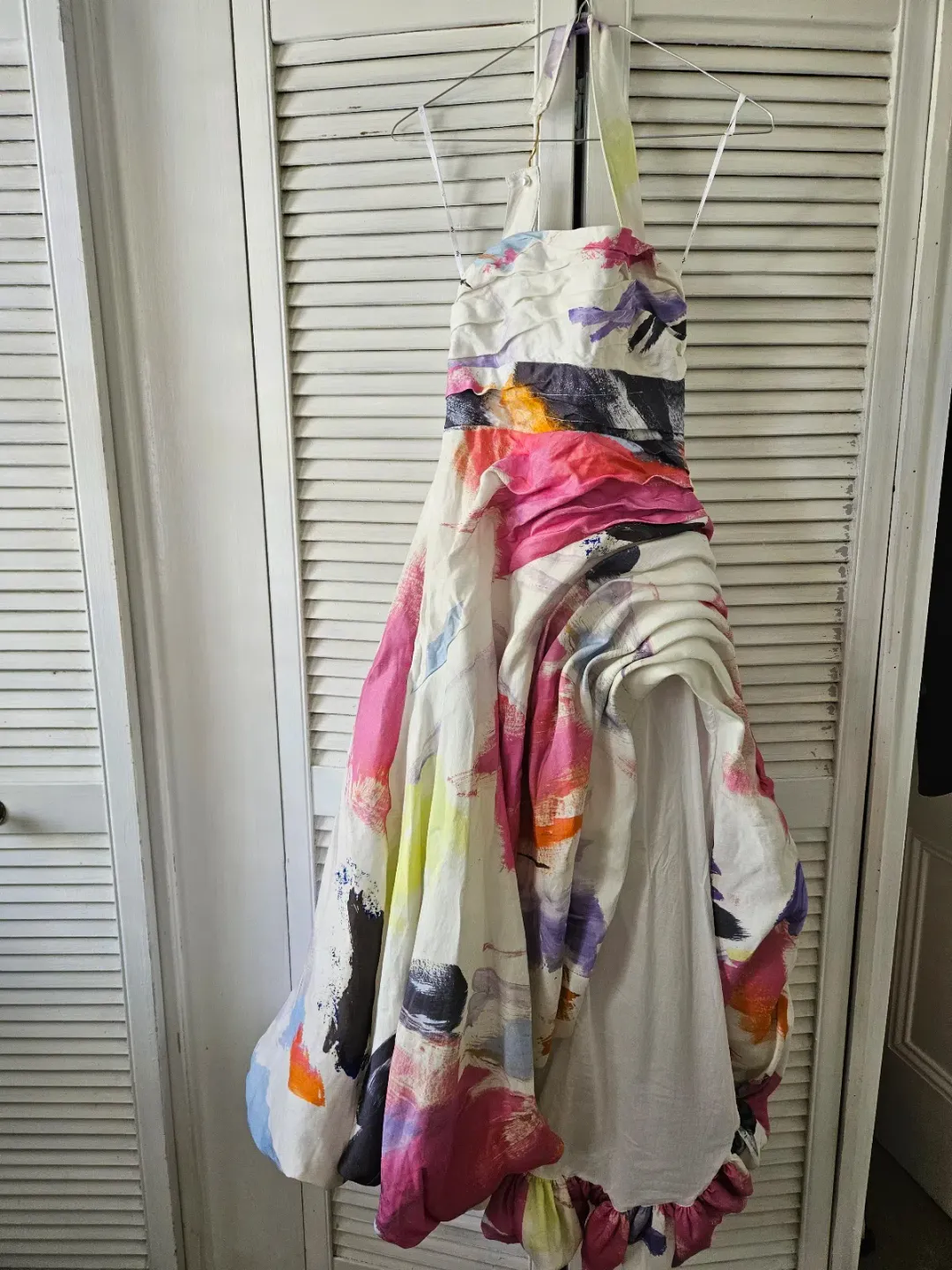 AJE HALTER NECK ABSTRACT SUNSET MIDI DRESS SIZE 8 for rent on The Volte - main image