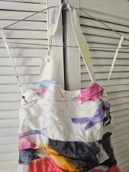 AJE HALTER NECK ABSTRACT SUNSET MIDI DRESS SIZE 8 for rent on The Volte - image 5