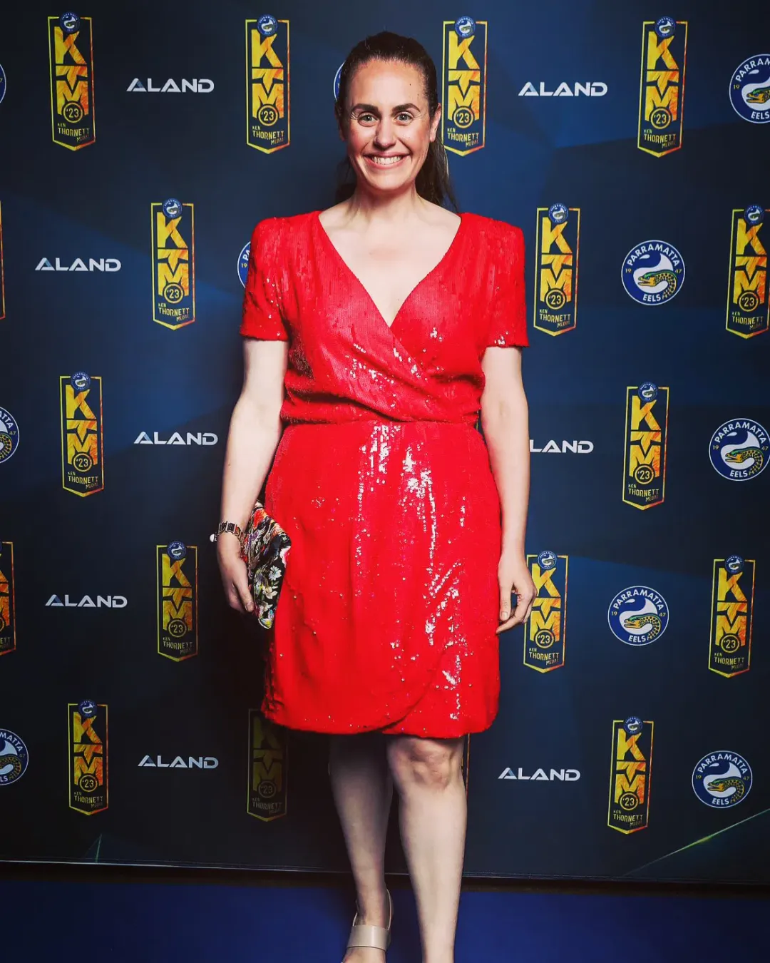 Cue Sequin Dress Red Size 14 for rent on The Volte - main image