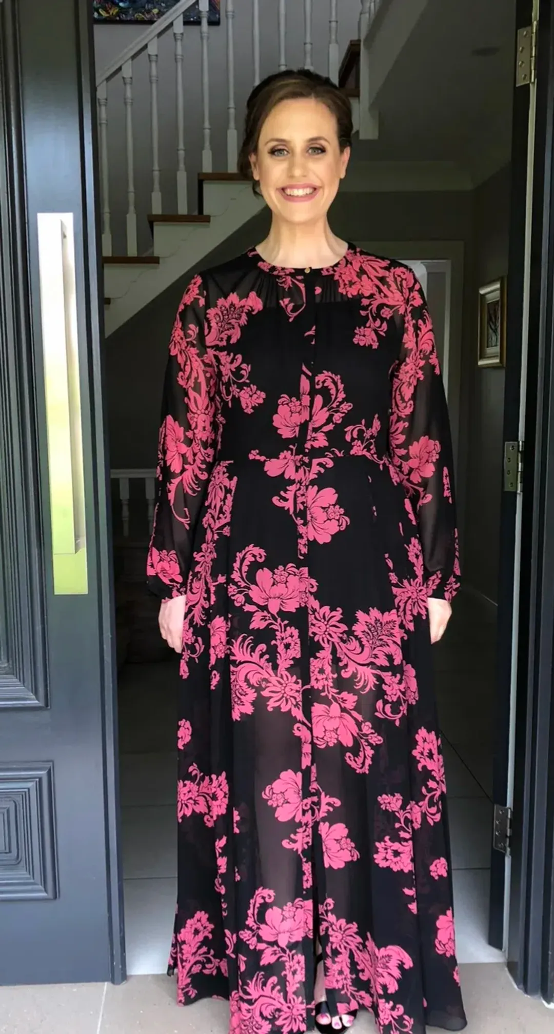 Sass and Bide Floral Dress Pink and Black Size 14 for rent on The Volte - main image