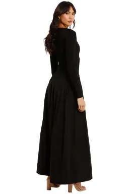 Esse Knit Cotton Split Maxi Dress in Black Size 6 for rent on The Volte - image 3