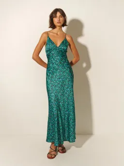 Kivari Acacia Slip Dress Green Ditsy Size 10 for rent on The Volte - image 1