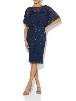 Montique Alinda Hand Beaded Dress Navy Size AU 10  for rent on The Volte - image 1