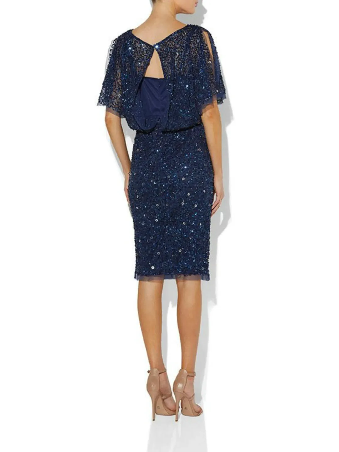 Montique Alinda Hand Beaded Dress Navy Size AU 10  for rent on The Volte - main image