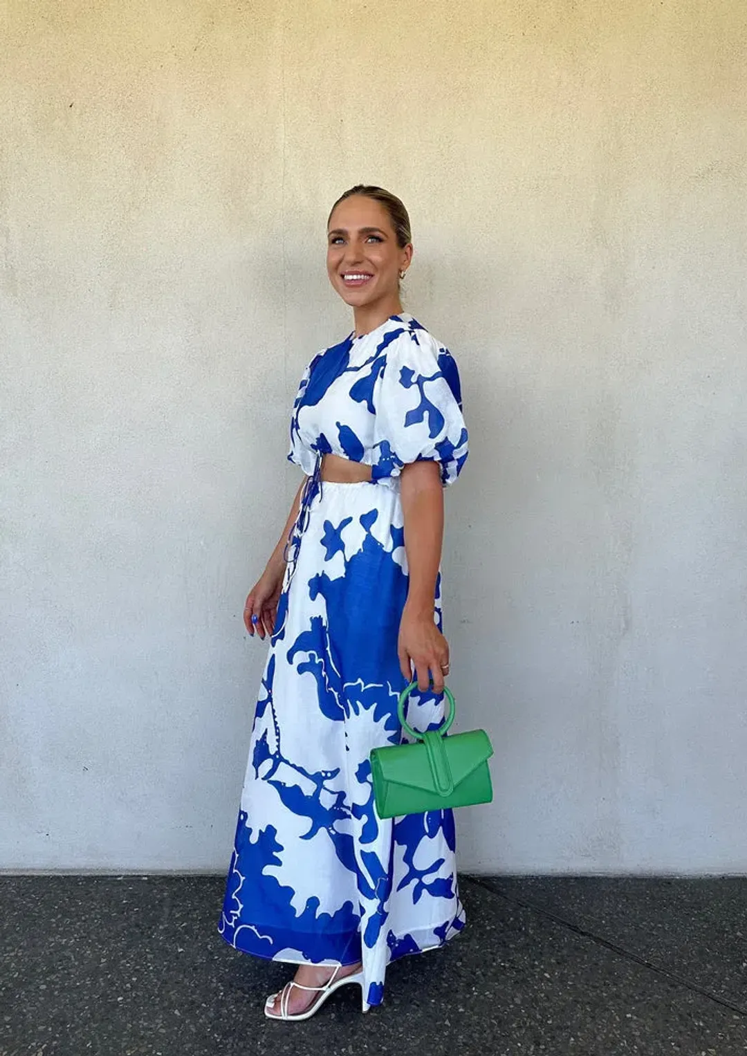 Sir The Label Vivi Puff Sleeve Maxi Dress Merce Abstract Print Size 1 /Au 10  for rent on The Volte - main image