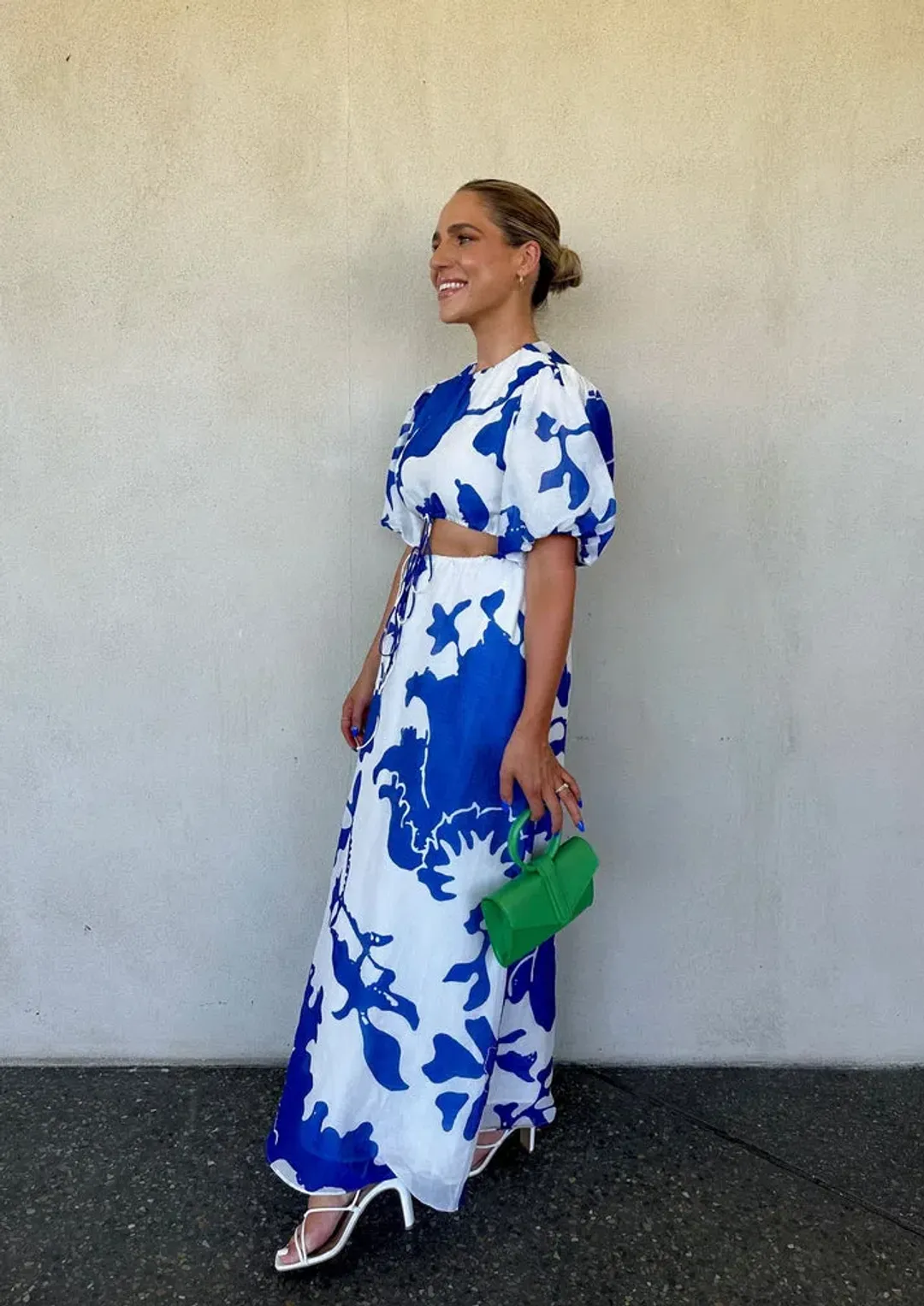Sir The Label Vivi Puff Sleeve Maxi Dress Merce Abstract Print Size 1 /Au 10  for rent on The Volte - main image