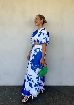 Sir The Label Vivi Puff Sleeve Maxi Dress Merce Abstract Print Size 1 /Au 10  for rent on The Volte - image 6