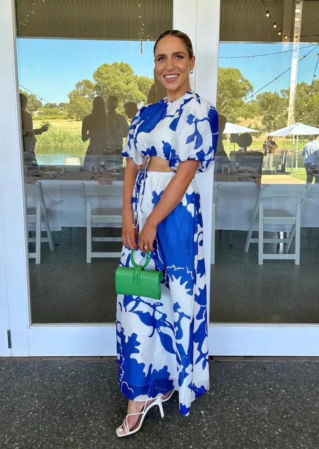 Sir The Label Vivi Puff Sleeve Maxi Dress Merce Abstract Print Size 1 /Au 10  for rent on The Volte - main image