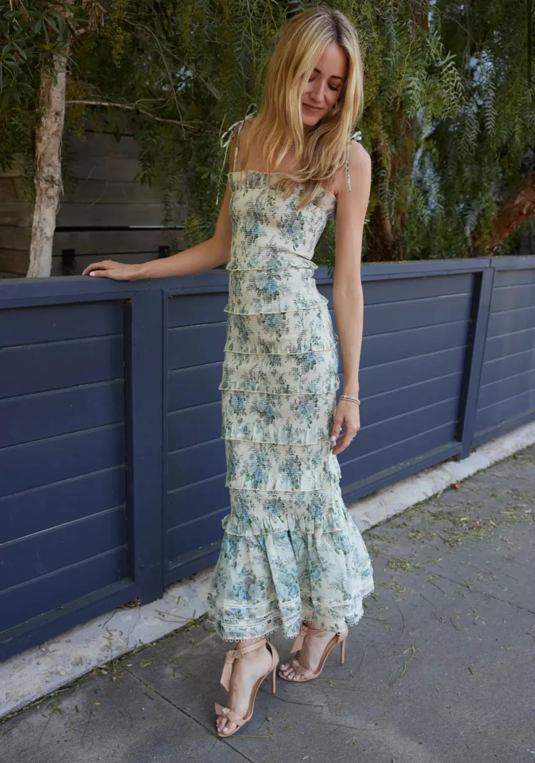 V. Chapman - The Geranium Dress in Blue Bouquet - Size 6 for rent on The Volte - main image