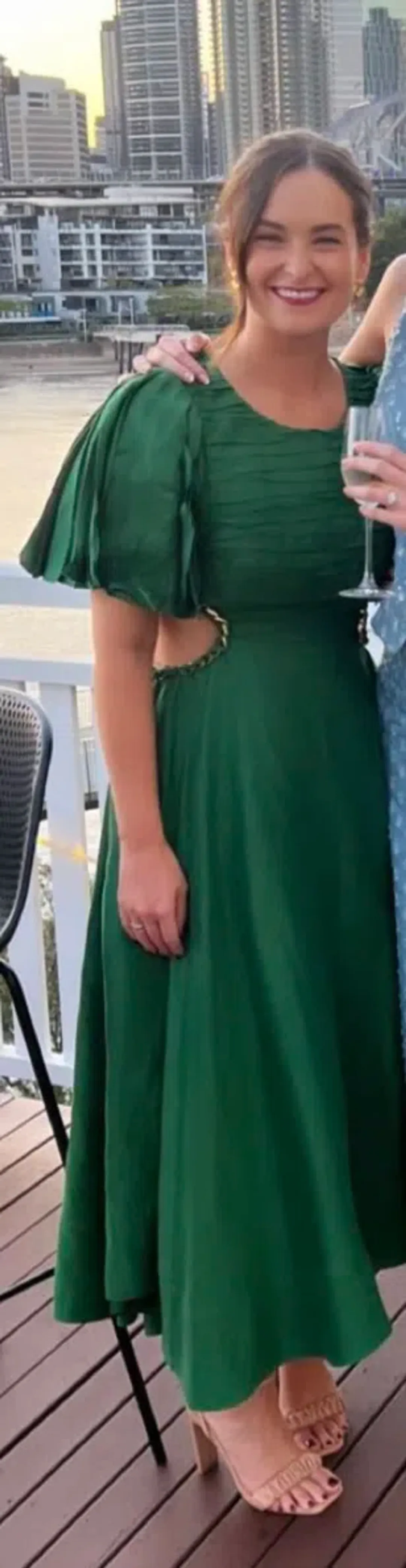 Aje Monica Chainlink Midi Dress Forest Green Size 10 for rent on The Volte - main image