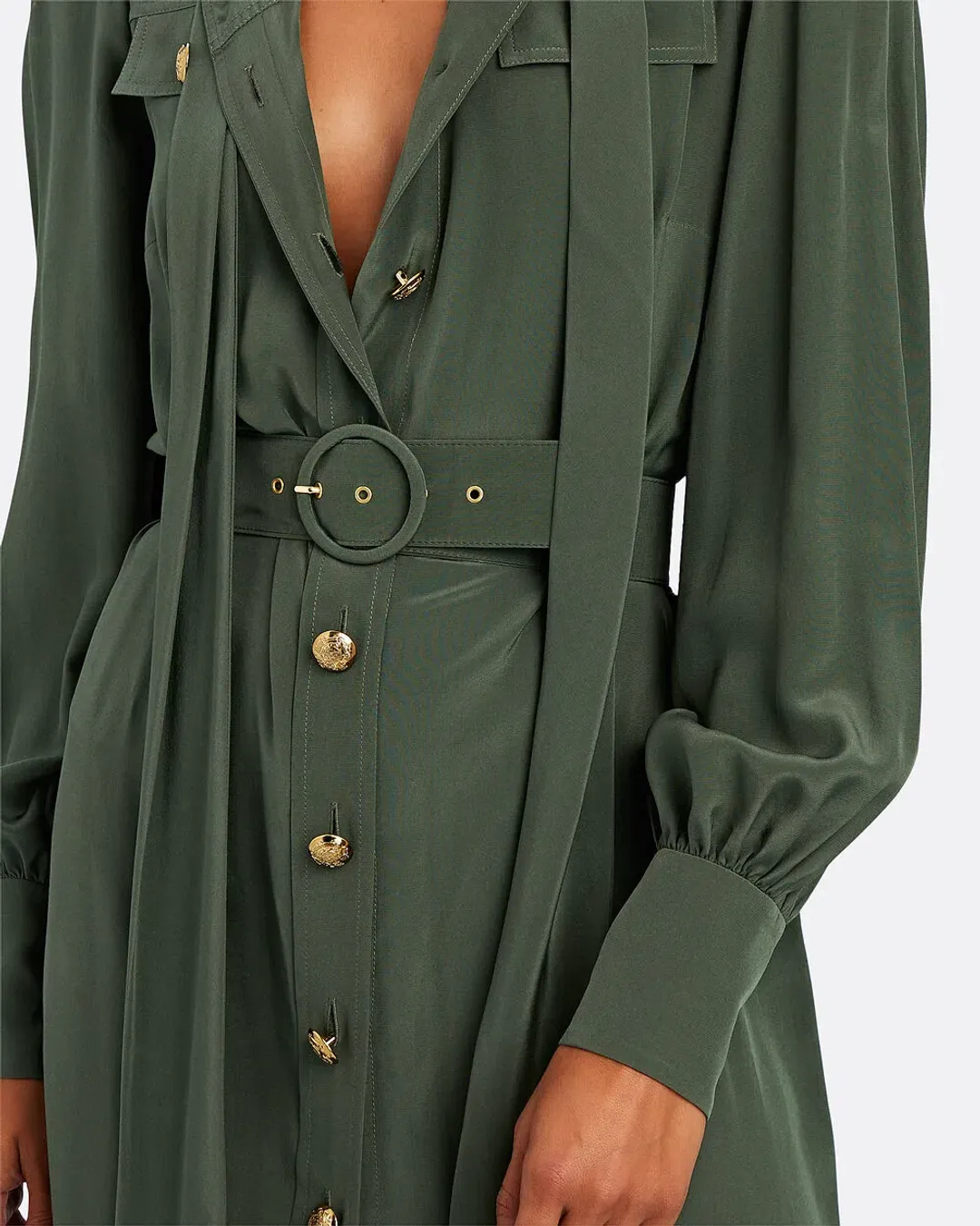Zimmermann Silk Tie Midi Dress Green Size 8 for rent on The Volte - main image