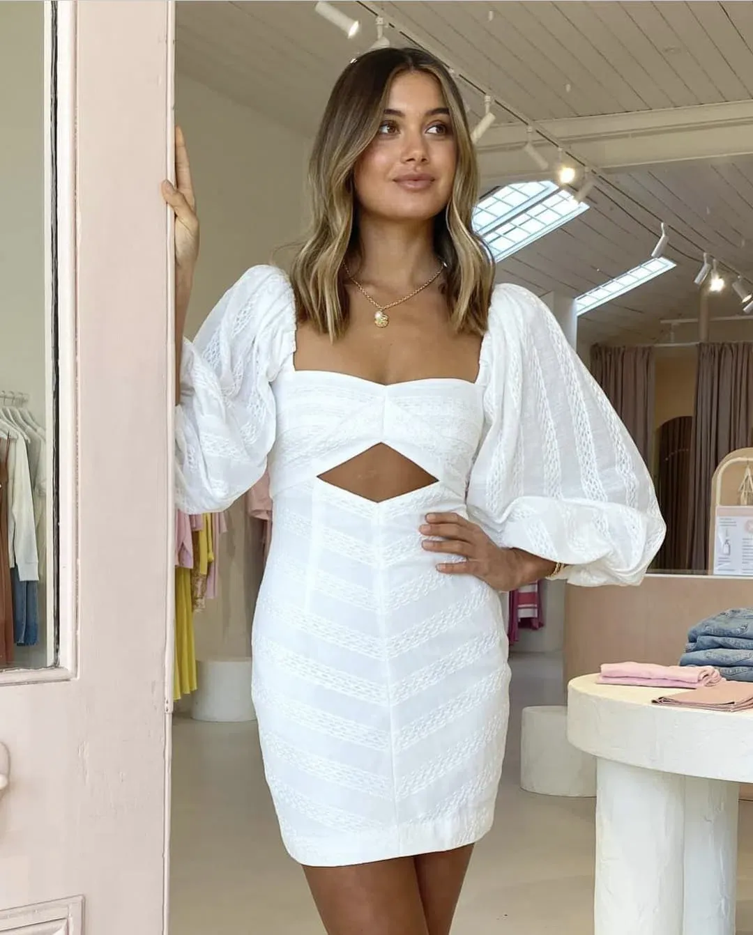 Bec & Bridge Romantique Mini Dress White Size S / AU 8 for rent on The Volte - main image