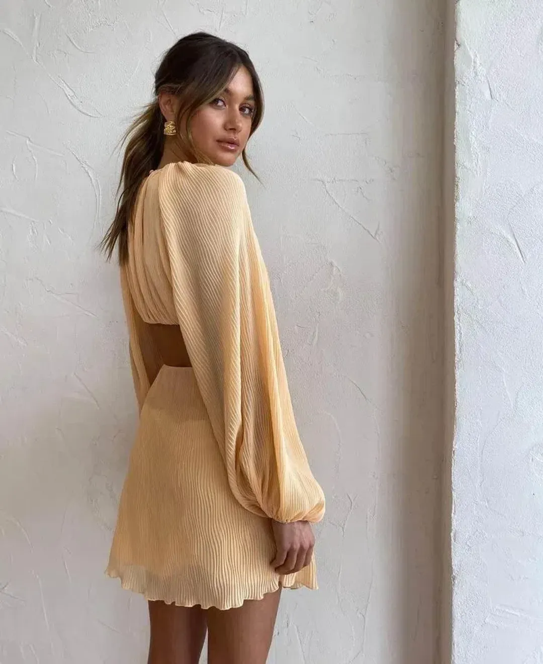 Issy Hummingbird Mini Dress in Rockmelon Size 6 for rent on The Volte - main image