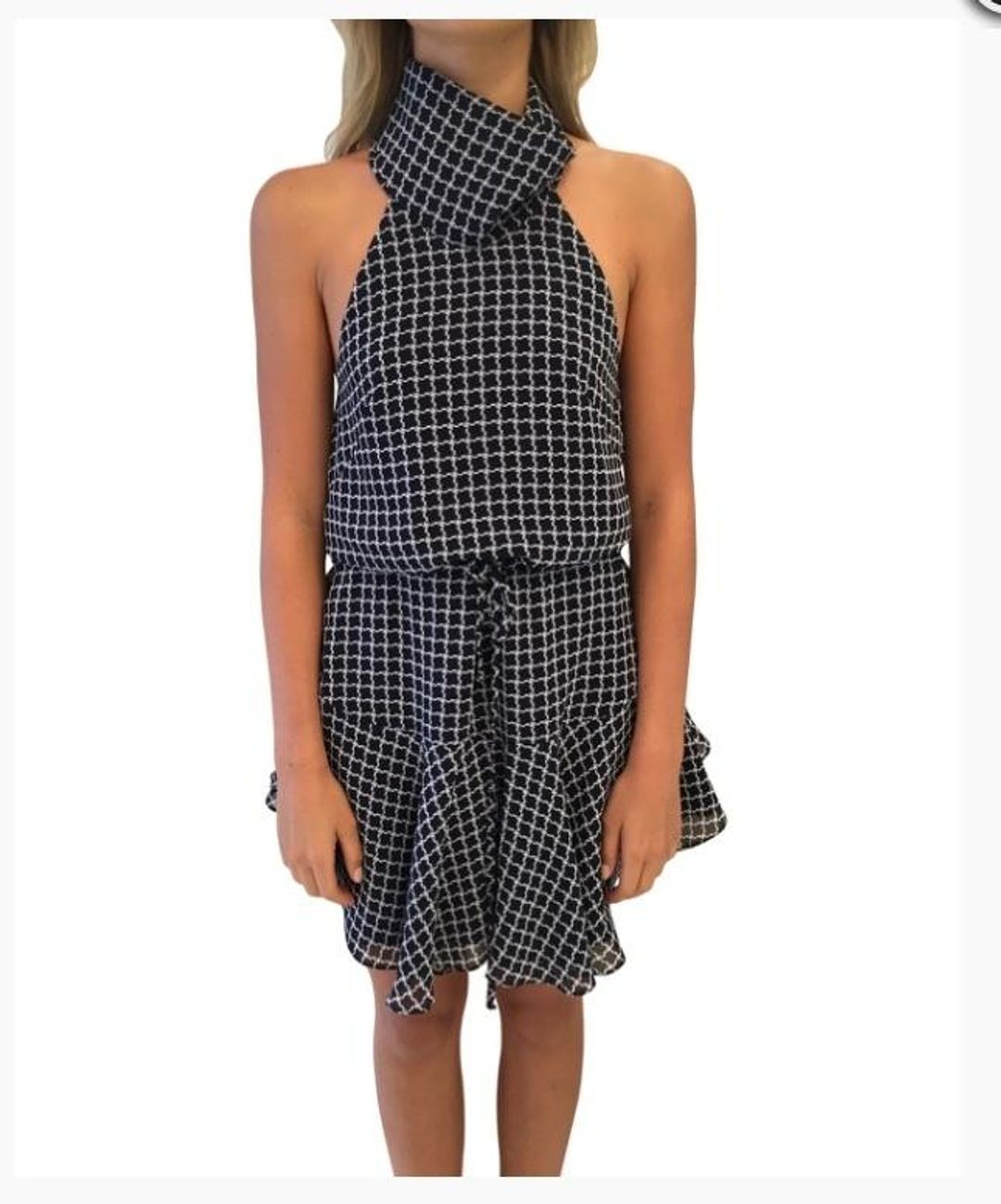 Shona Joy La Niña High Neck Drawstring Dress for rent on The Volte - main image