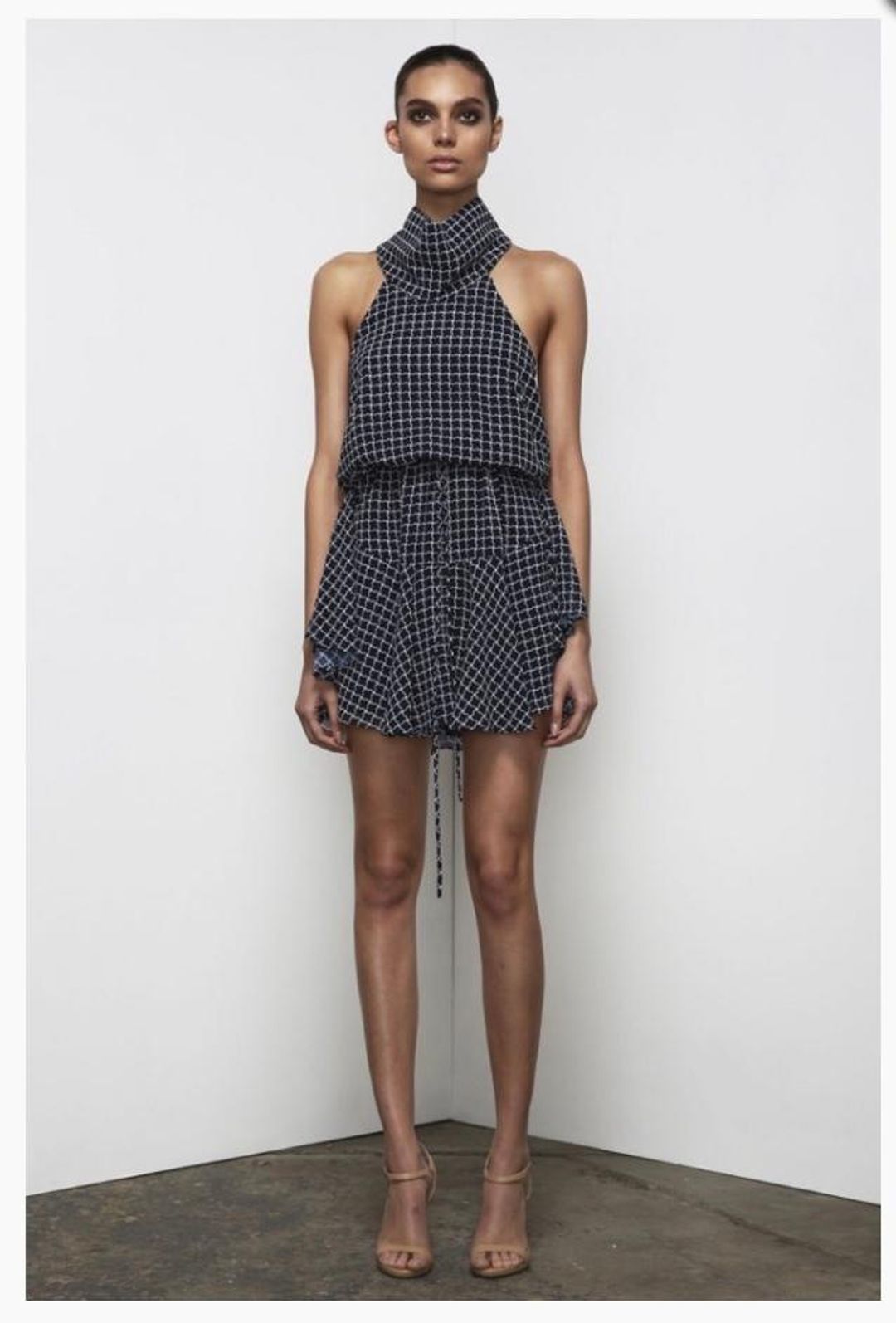 Shona Joy La Niña High Neck Drawstring Dress for rent on The Volte - main image