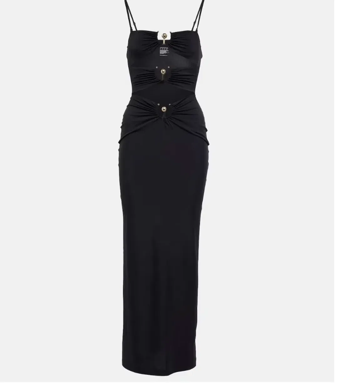 Christopher Esber Pierced Orbit Column Midi Dress Black Size 6 for rent on The Volte - main image