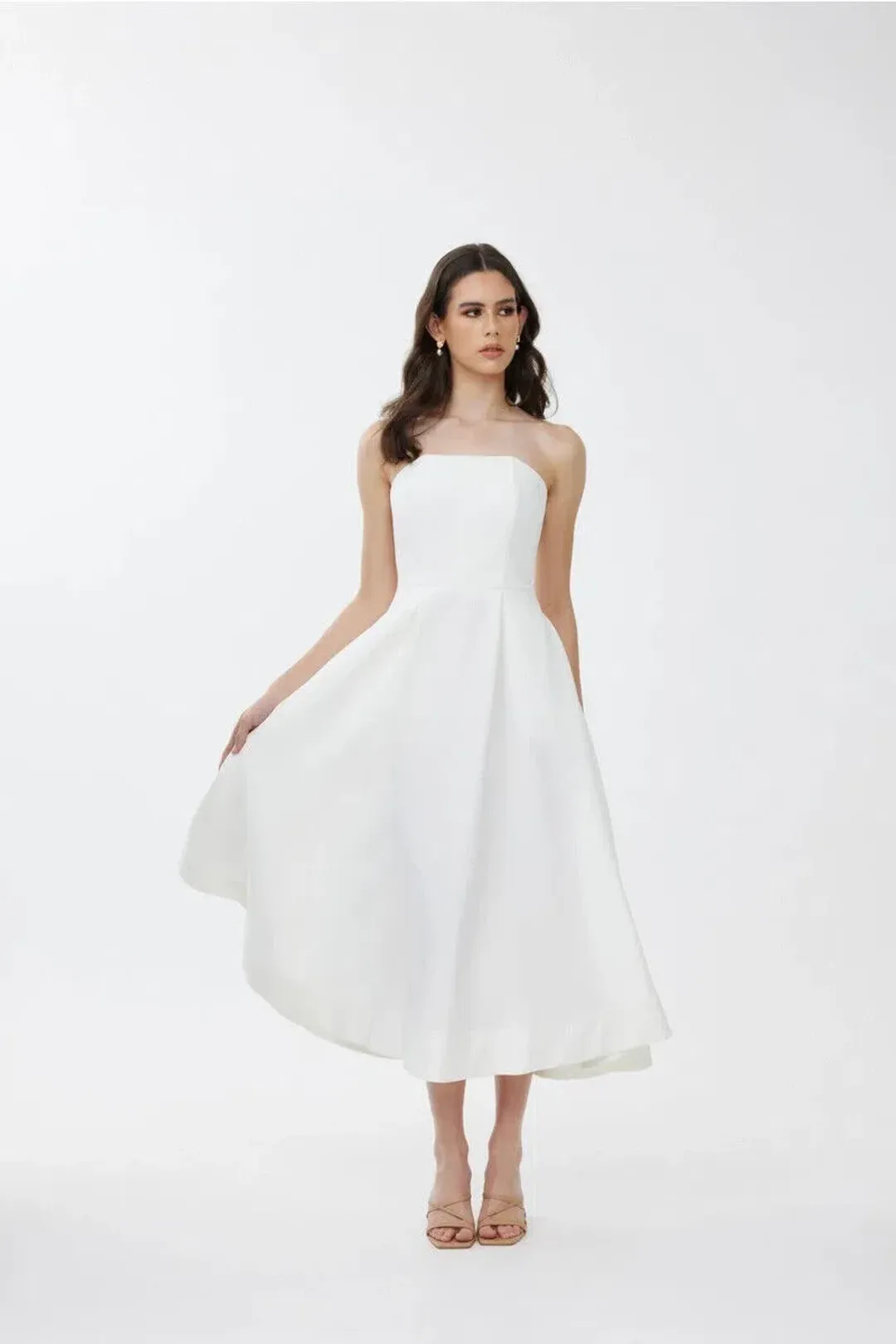 Keepsake the Label Tryst Midi Dress in Porcelain Size XXS / AU 4 for rent on The Volte - main image