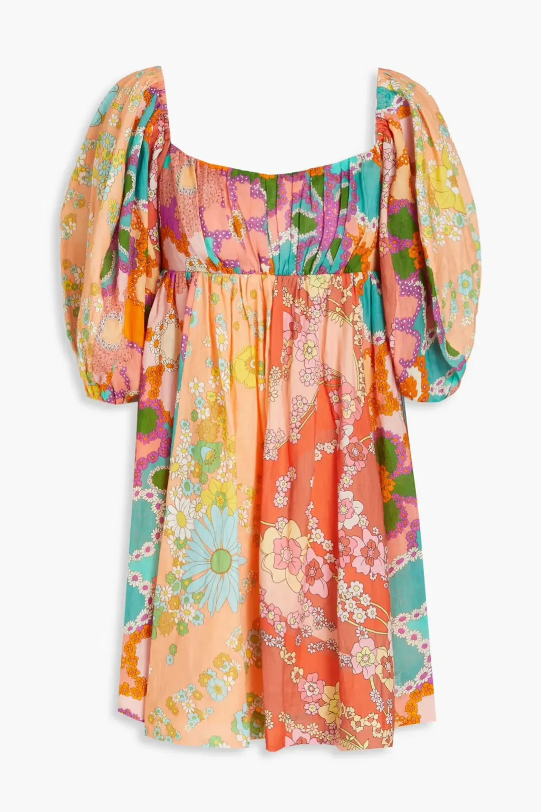 Zimmermann Lola Panelled Mini Dress Multi Floral Size 0P / AU 6 for rent on The Volte - main image