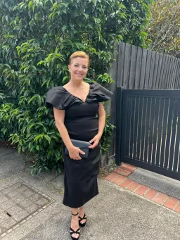 Rachel Gilbert Frey Midi Dress Black 5/AU16 for rent on The Volte - image 2