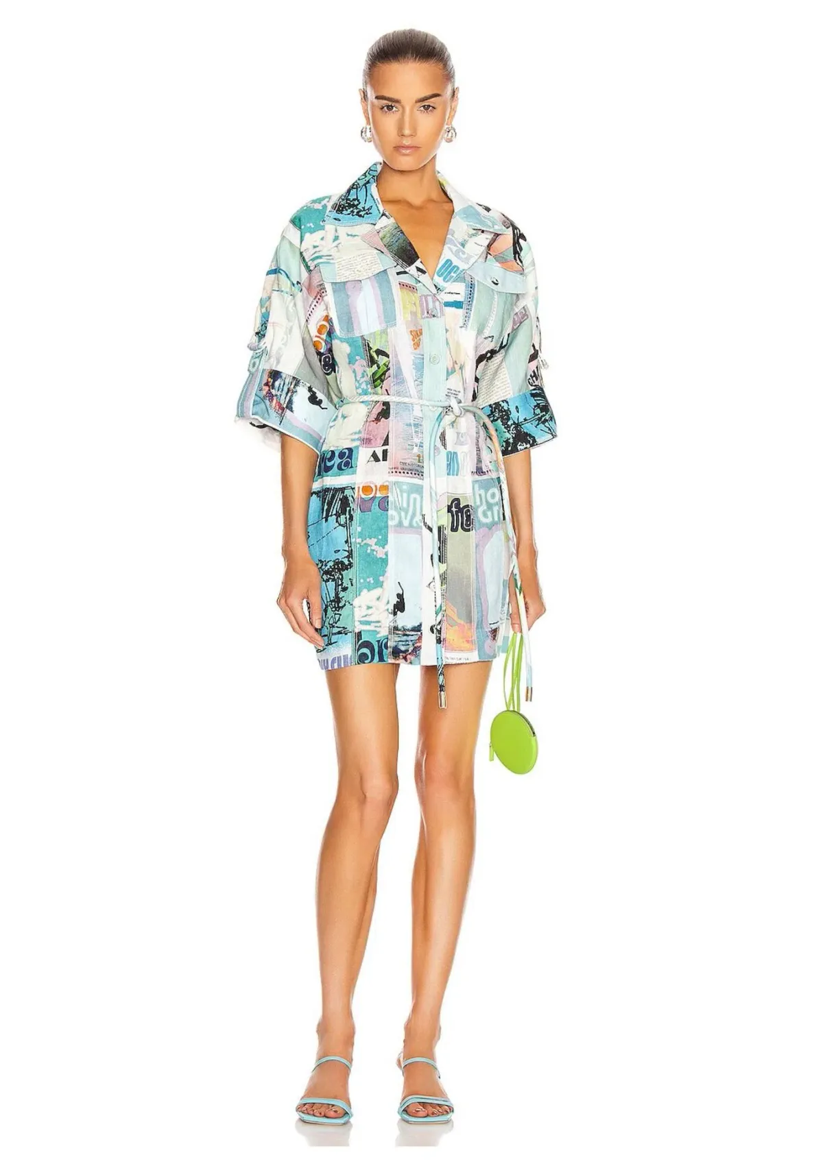Zimmermann Glassy Safari Mini Dress Blue Poster Print Size 2 / AU 12 for rent on The Volte - main image