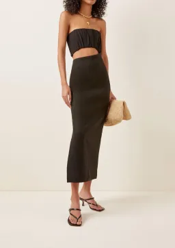 Sir the Label Yves Strapless Midi Dress In Black Size 8 for rent on The Volte - image 1