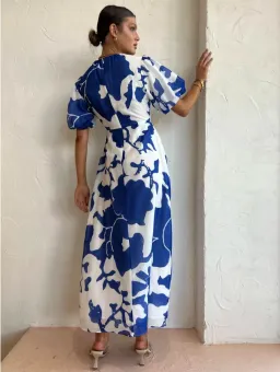 Sir the Label Vivi Puff Sleeve Maxi Dress Merce Abstract Print Size 8 for rent on The Volte - image 3