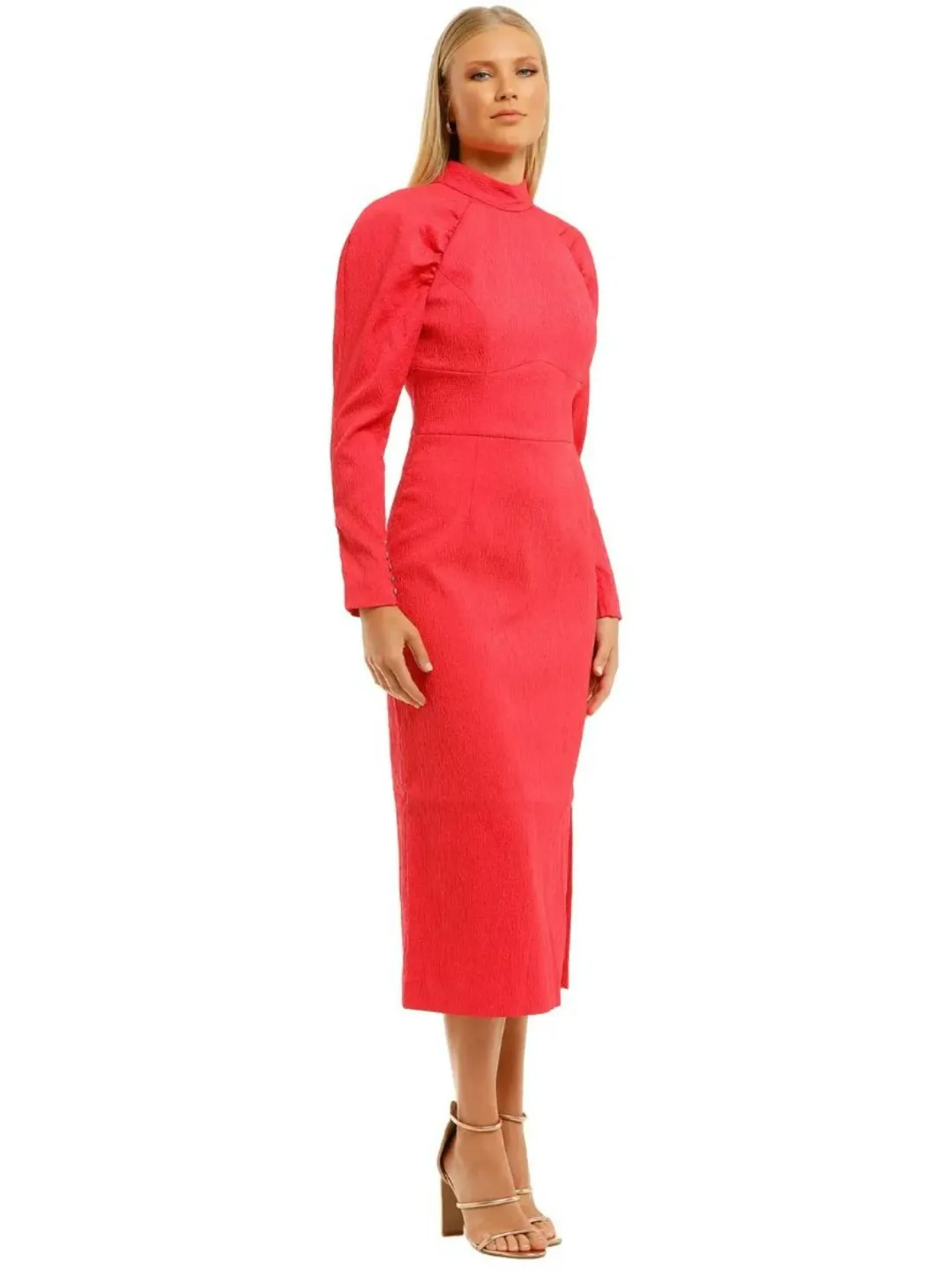 Rebecca Vallance Martini LS Midi Dress in Pink Size AU 14 for rent on The Volte - main image